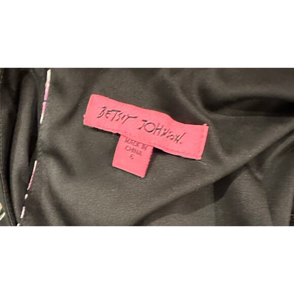 Betsey Johnson Retro V-Neck Floral High Low Dress Size 6 Bold Vintage Chic Party - Picture 9 of 11